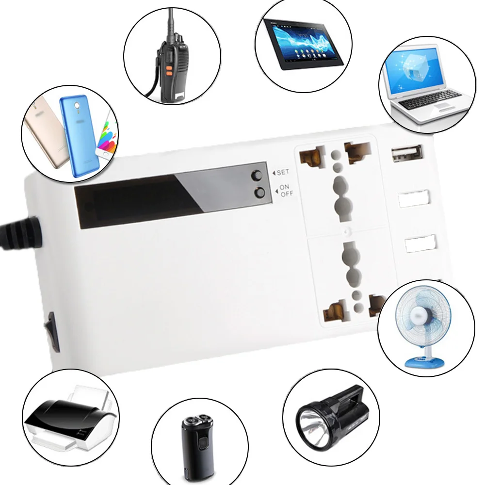 AoshikeCar инвертор питания DC 12 В к AC 220 4 USB Автомобильные аксессуары модифицированный