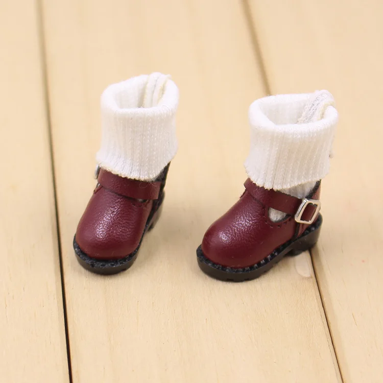 

Blyth doll shoes leather shoes high-top shoes with buckle doll accessories