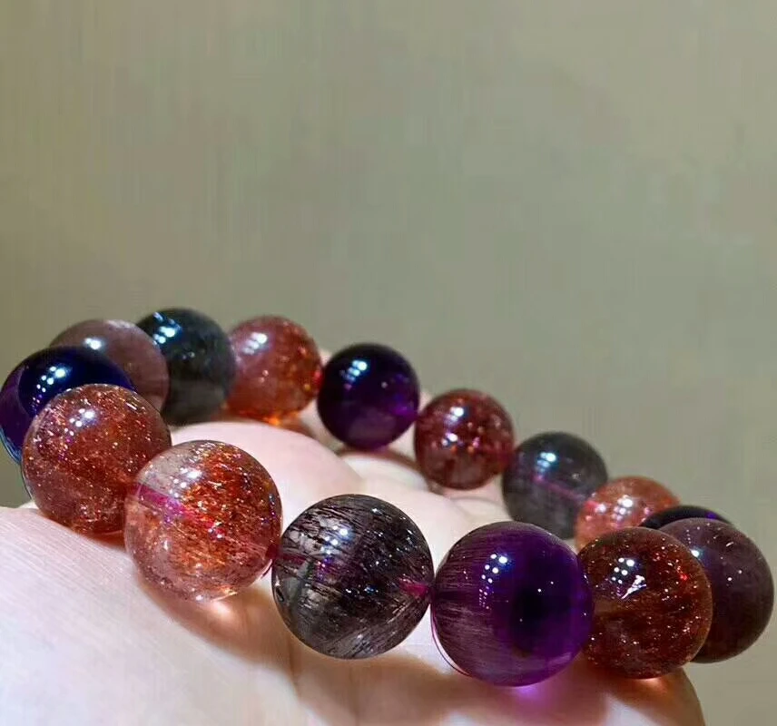 Подлинный натуральный Lepidocrocite кварц красный супер семь прямоугольные круглые