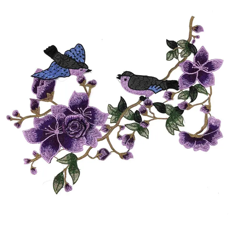 Вышивка parches шить на заплатках розы цветы птицы для одежды стикер Швейные