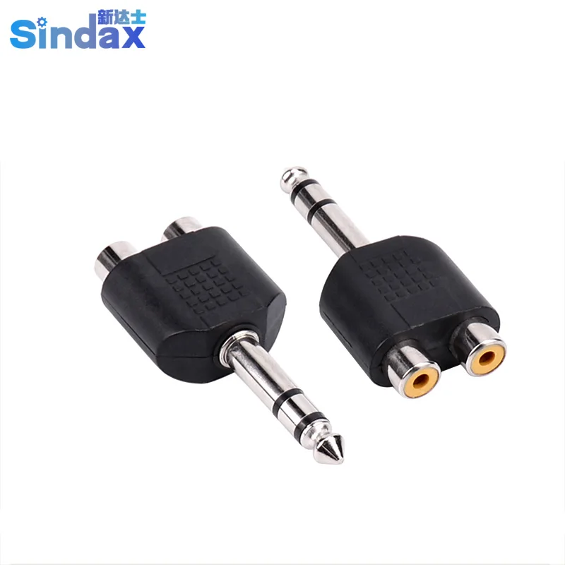 Sindax TRS к RCA разъемам видеоадаптер 6 35 разъемы Lotus Plug аудио разъем динамик Hi Fi 1 шт.|trs