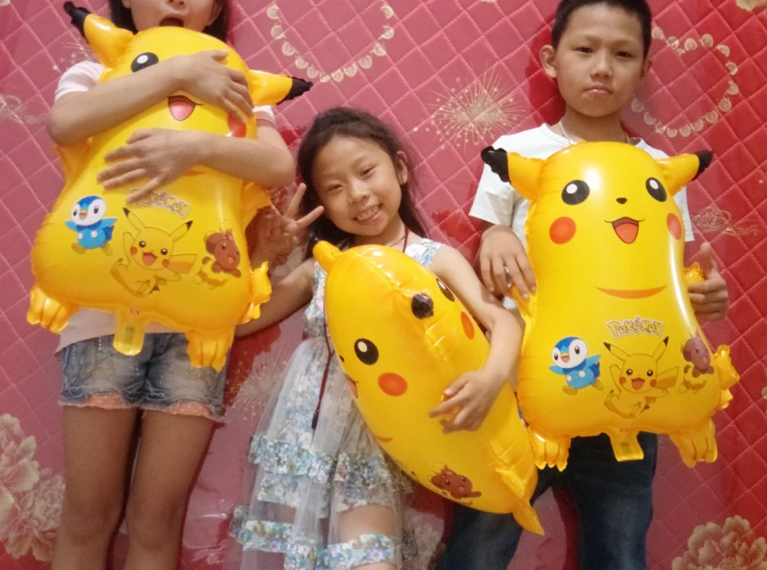 2 шт многоразовые игрушки Pokemon мультфильм воздушный шар + надувной Пикачу