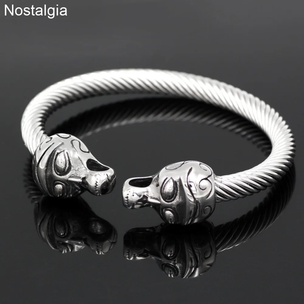 Дракон Ворон и волк амулет викингов браслет Joyeria De Acero неизбежный для женщин