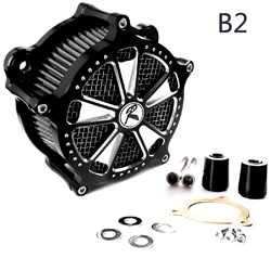 B2 Мотоцикл фильтр алюминиевый воздухоочиститель подходит для Harley Touring Dyna FXDLS FLSTNSE- Softail 2000 - Цвет: B2