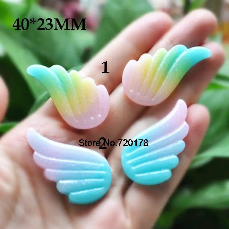 

Resin crafts Wing flatback resin cabochons kawaii Wing for DIY Embellishments 40*23mm 50pcs YZR543