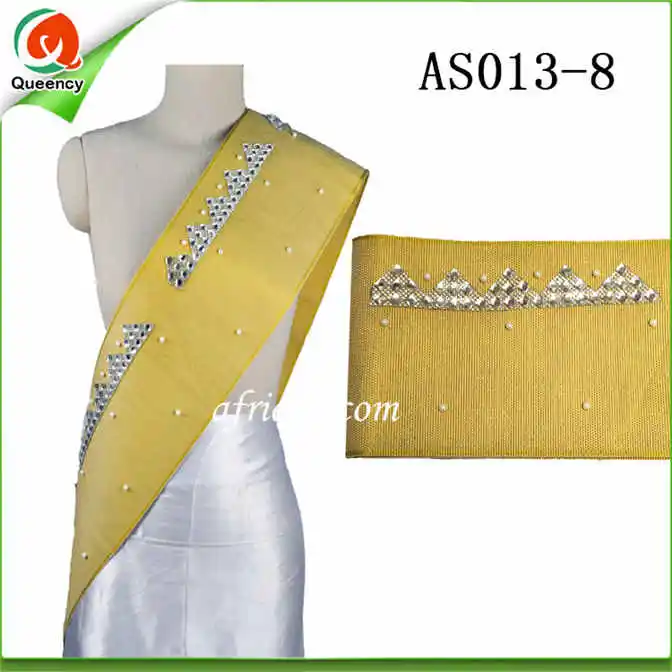 Африканские оптовые продажи ASO OKE gele нигерийский головной убор камни и бусины mutil-цвет длина 8,6 м реальный продукт фото - Цвет: gold