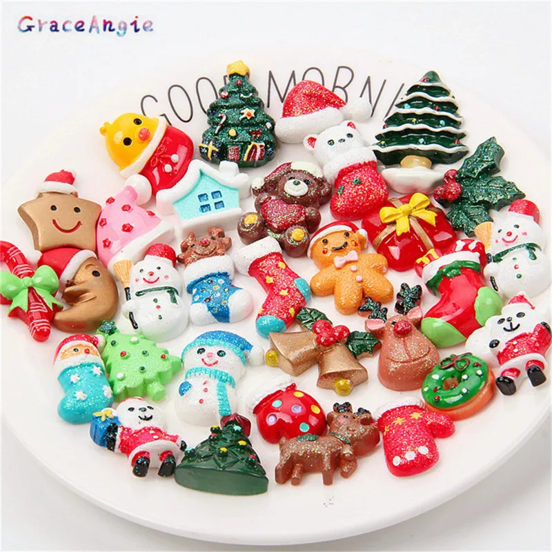 GraceAngie 20pcs/pack Bohemian Celebrity Style Diy Jewelry Accessories Gemstone Glass Patch Christmas Day Theme Happy Life | Украшения и
