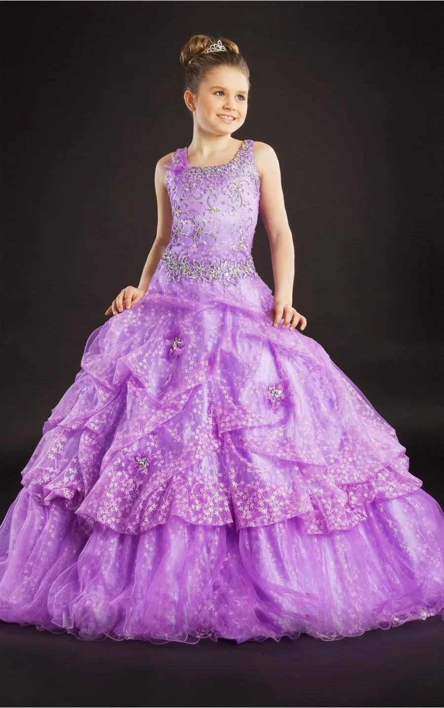 Lilac Princess Floor-length Shoulder Straps 2015 Dress | Свадьбы и торжества