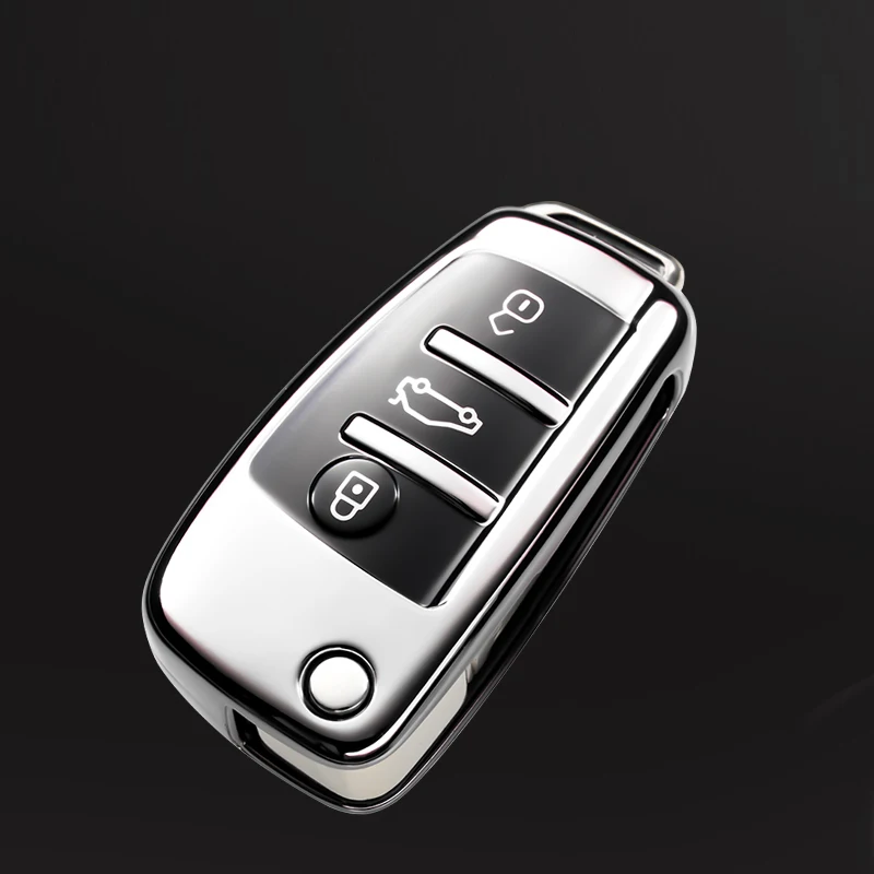 

1 PCS High Quality TPU Car Key Case Cover Key Chain Key Ring Car Styling For Audi A3 Q3