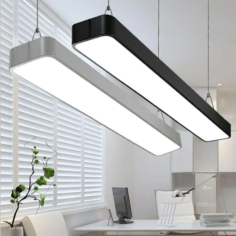 

L LED office chandelier Modern minimalist rounded rectangular office building office light lamp lighting fixture ceiling lmap
