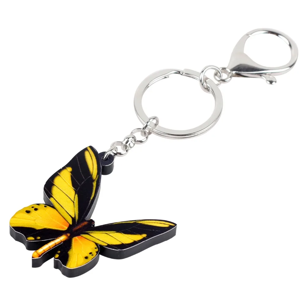 Брелки для ключей Bonsny акриловые брелки бабочки Ornithoptera женщин и девочек|Брелоки| |