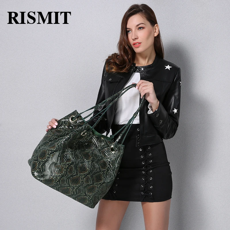 RISMIT Женская натуральная сумка вместительная под кожу питона | Багаж и сумки