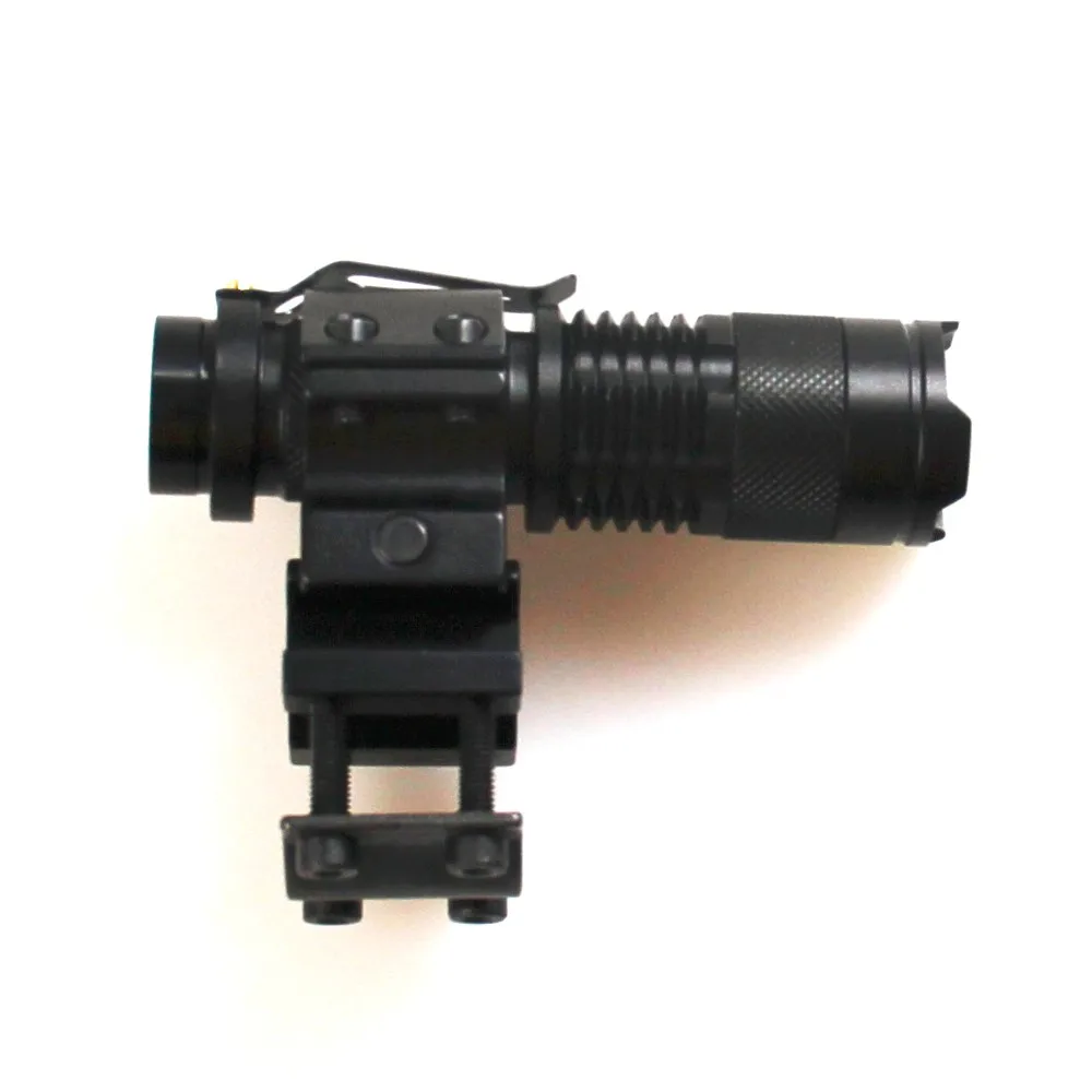 CREE Q5 450 люмен Cree светодиодный фонарь с креплением на оружие, масштабируемый светодиодный фонарь Cree для 2xAA или 1x14500 литиевая батарея черного цвета