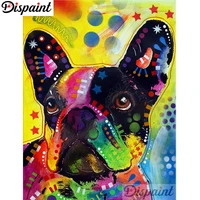 dispaint full squareround drill 5d diy diamond painting color dog scenery embroidery cross stitch 5d home decor a01019