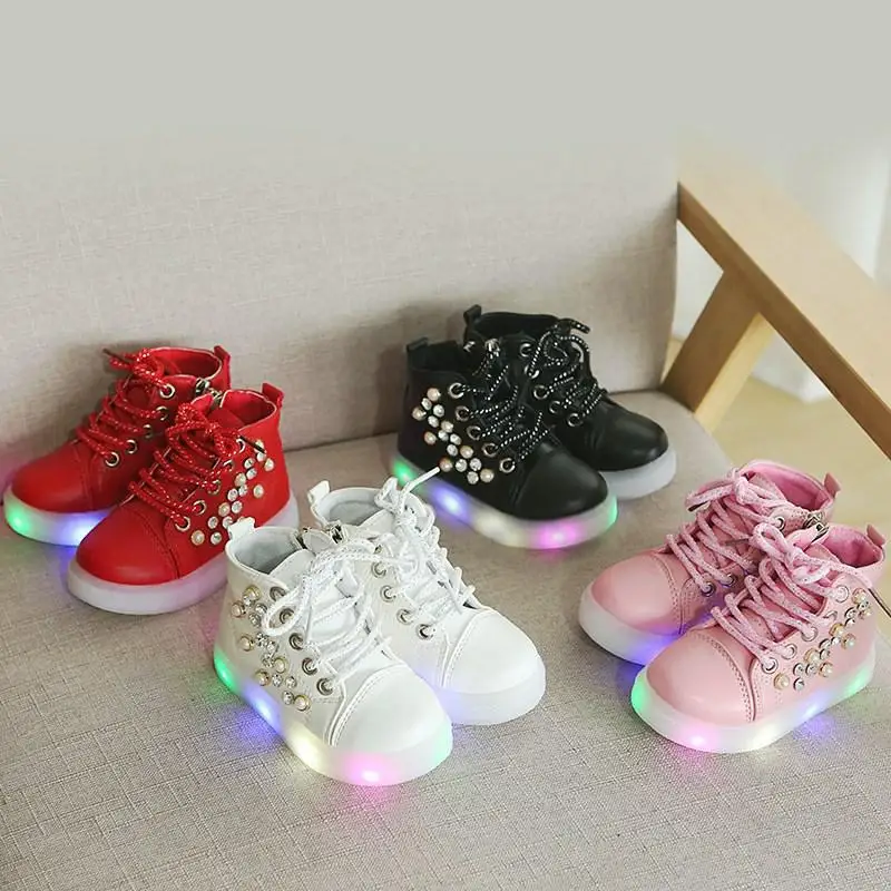Kids LED Sneakers Breathable Children Sports Shoes For Baby Girls Boys Luminous with Light Soft Led | Детская одежда и обувь