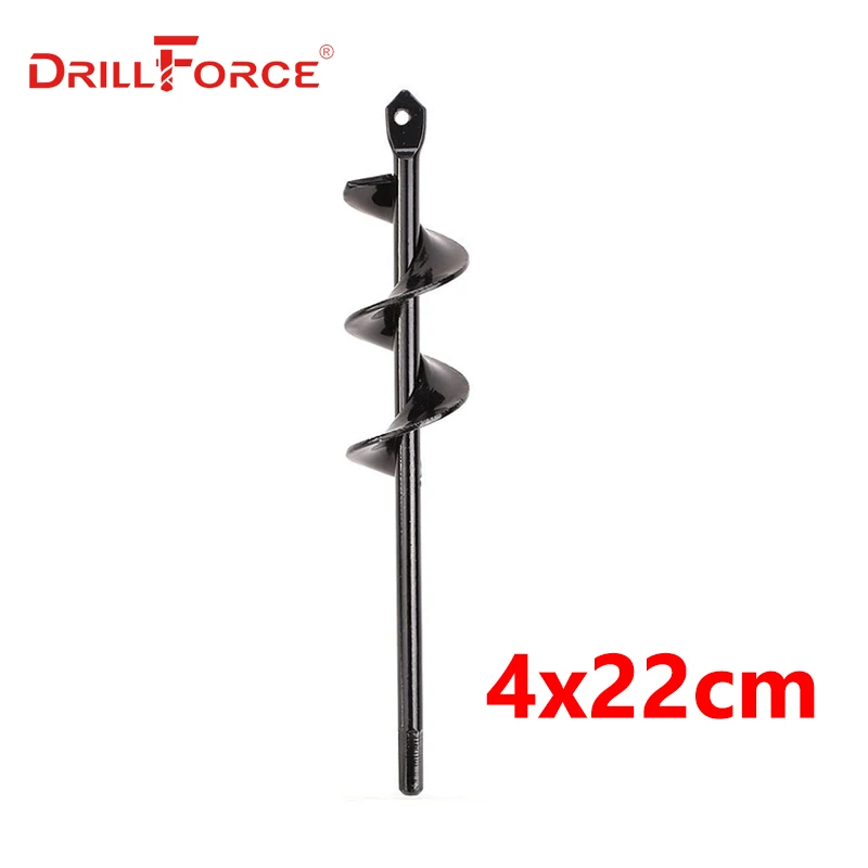 Drillforce садовый плантатор спиральное сверло Цветочная лампа шестигранный вал шнек Садоводство постельные принадлежности посадочный пост отверстие экскаватор инструменты - Цвет: 4CMx22CM