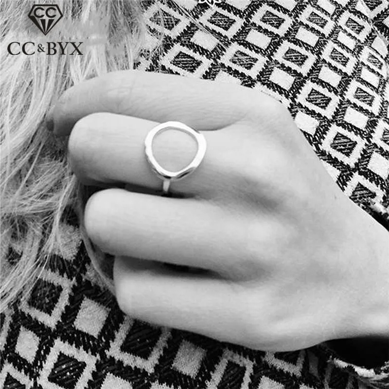 Кольцо CC из нержавеющей стали для женщин винтажное простое кольцо на палец