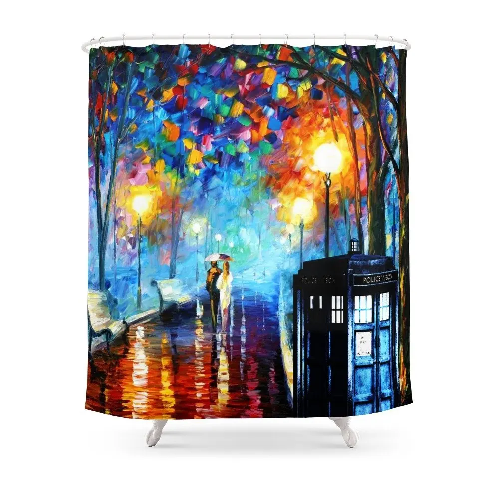 

STARRY NIGHT TARDIS Shower Curtain