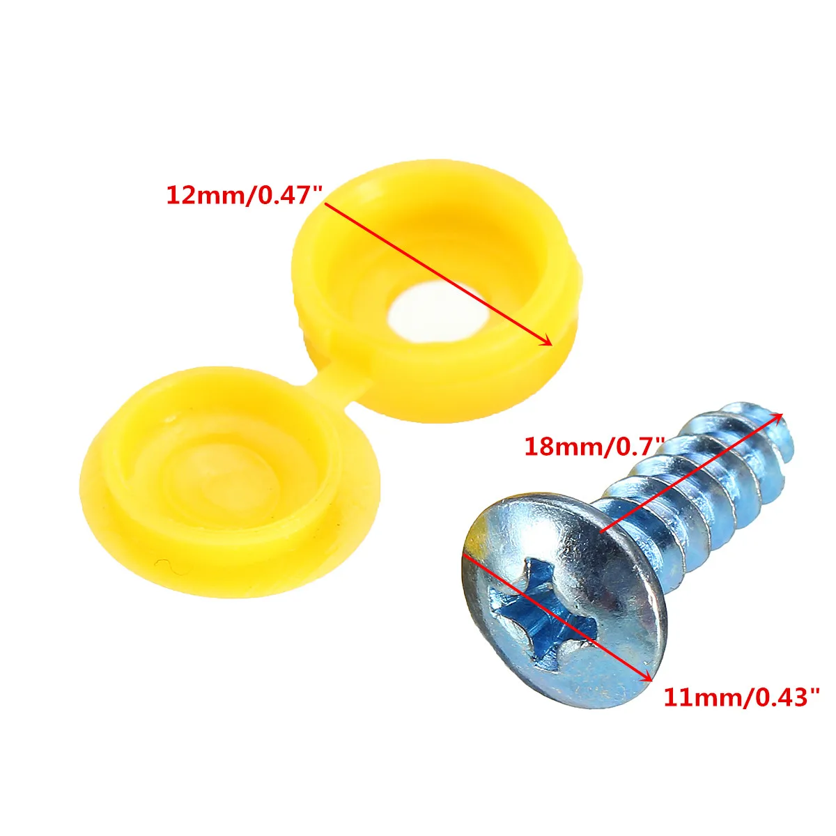 

100 Pcs Screws Caps Set Universal Car Number Plate Tapping Fitting Fixing Kit