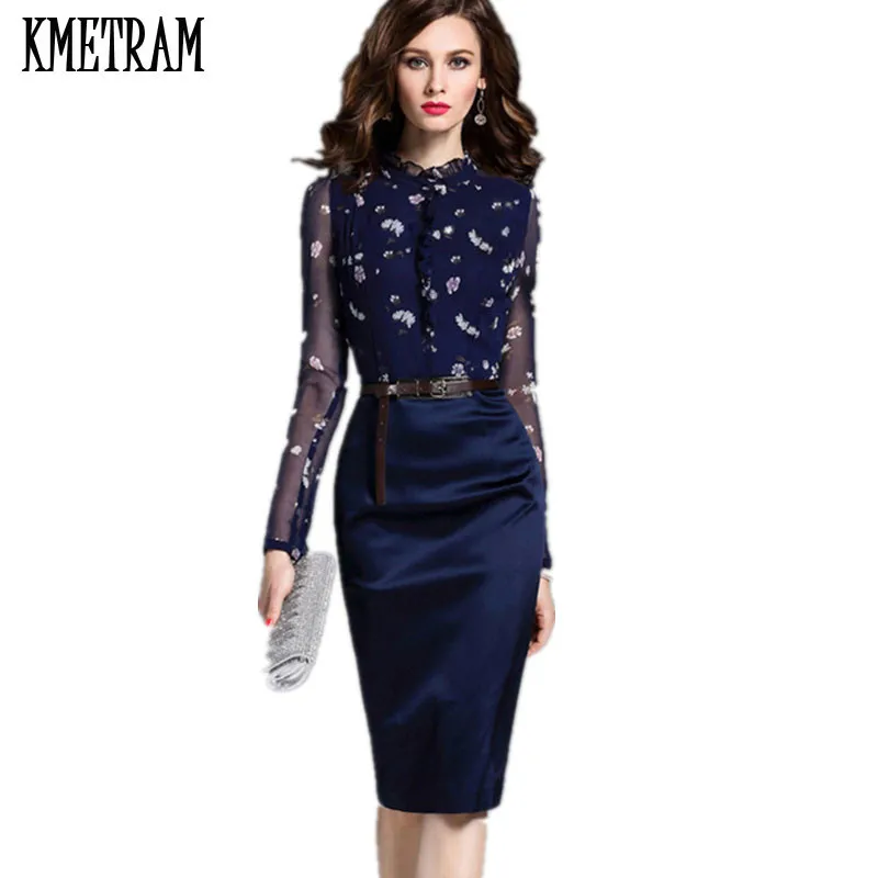 Женские платья сетки с длинным рукавом платье роскошную одежду Для женщин Bodycon