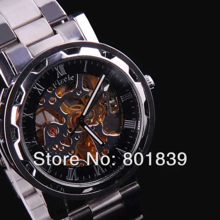

Elegant Skeleton Automatic / Wind Up Mechanical Mens Wrist Watch Wholesale Price Nice Gift A498