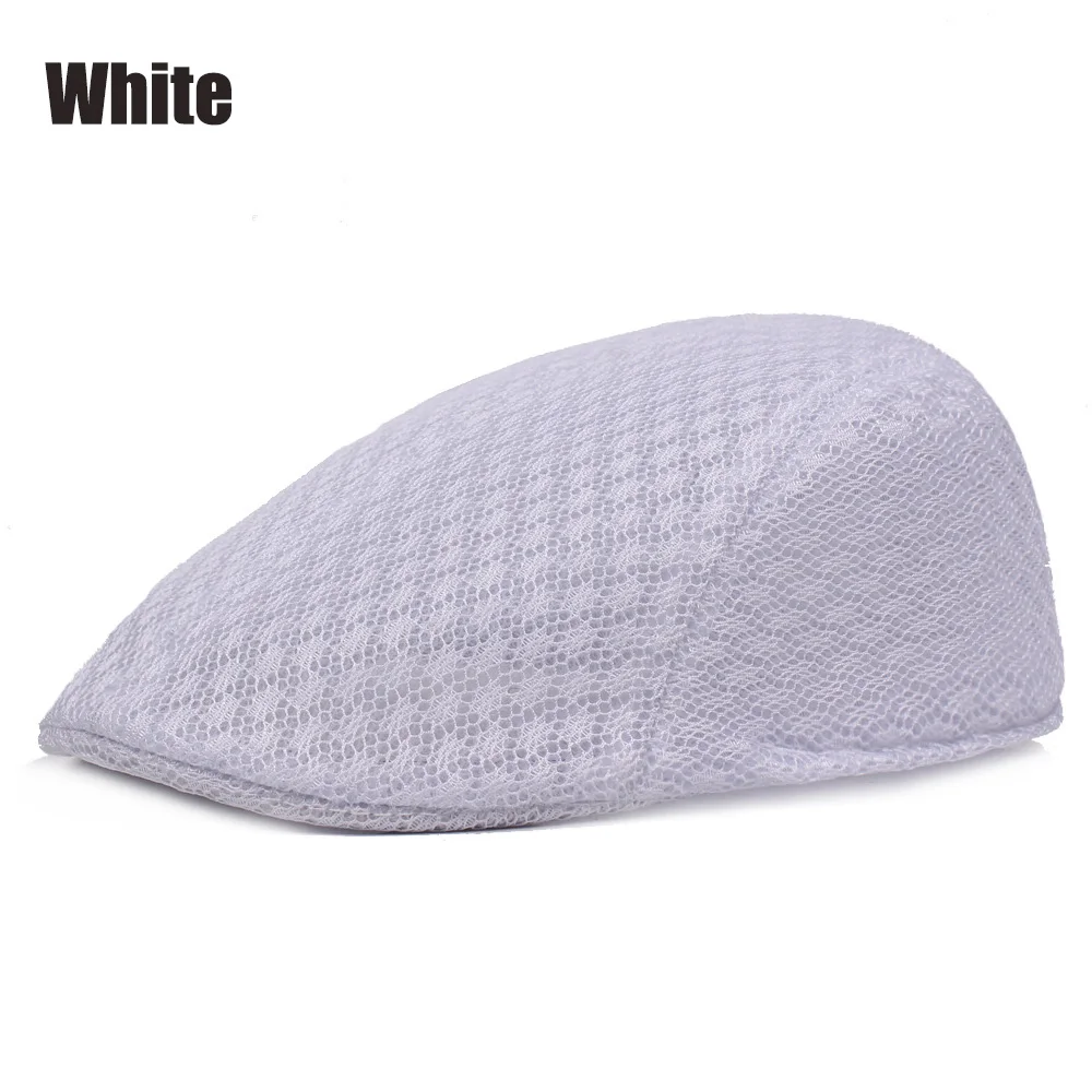 White RoxCober, высококачественные однотонные дышащие береты, смесь хлопка, плоская кепка для мужчин и женщин, Классическая Кепка Newsboy, s берет с козырьком, шапка - Цвет: White