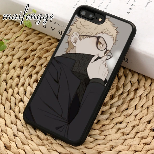 Maifengge Tsukishima Kei Haikyuu резиновый чехол для телефона iPhone 5 6s 7 8 plus 11 12 Pro X XR XS max Samsung S7 S8 S9