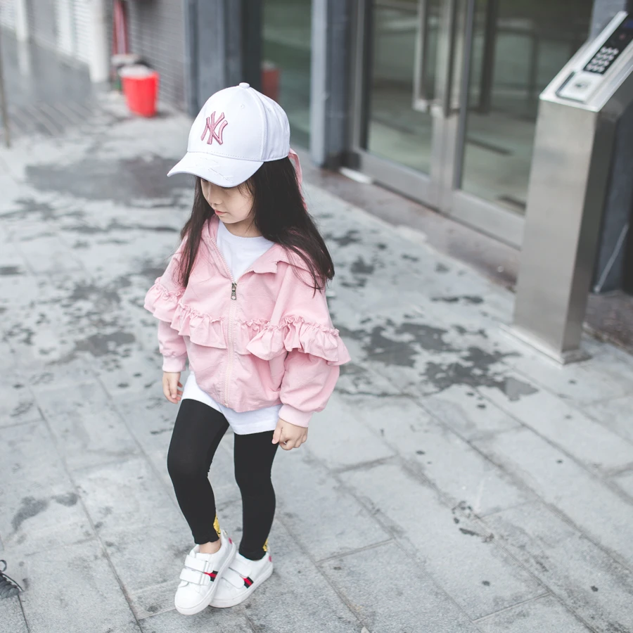 Детская осенне-Весенняя эксклюзивная одежда Верхняя с цветочным узором и рюшами