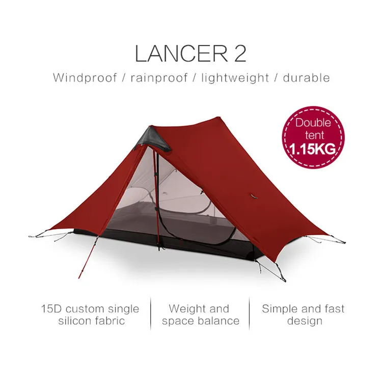 LanShan 2 3F UL GEAR 2 человека Открытый Сверхлегкий кемпинговый тент 3 сезона Профессиональный 15D Silnylon бескаркасная палатка 4 сезона