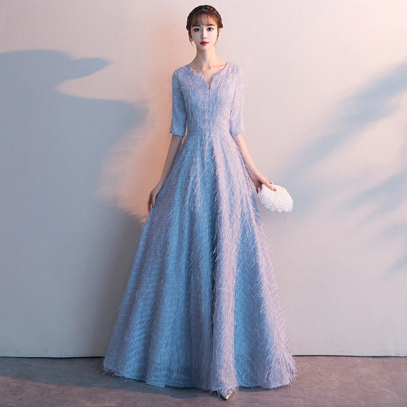 Новинка белые вечерние платья весна 2019 новое приталенное банкетное платье с