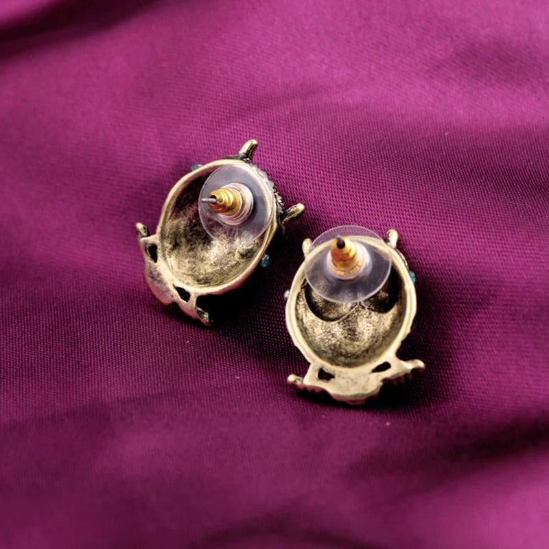 Модные женские серьги-гвоздики с изображением совы и животных милые для женщин