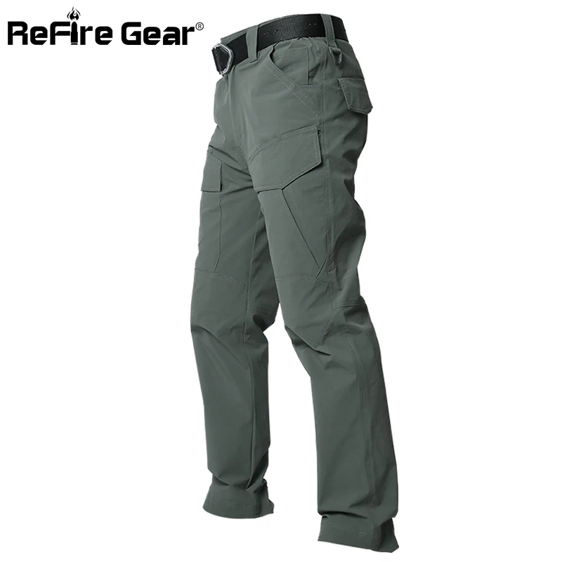 ReFire Gear-pantalones militares de secado rápido para hombre, ropa de carga táctica, transpirable, elástica, de algodón, antidesgarro