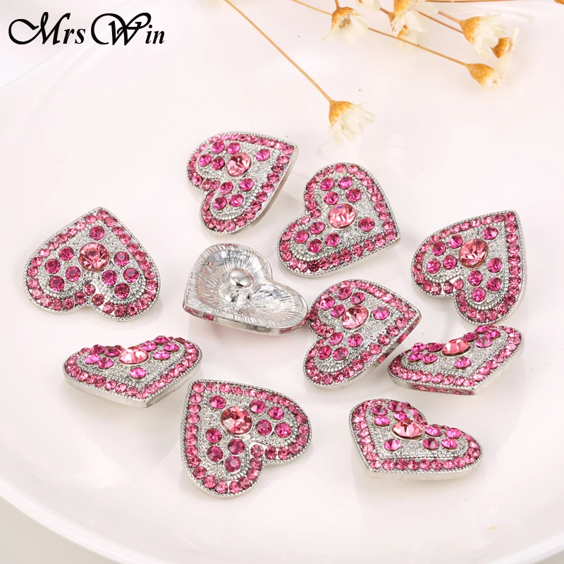 6 шт./лот Mrs Win кнопки для ювелирных изделий красочные кристаллы Любовь Сердце