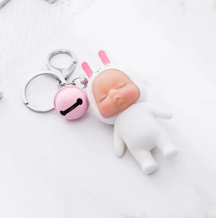 Модный милый брелок Спящая кукла Kawaii, пчела, кролик, панда, медведь в форме мультяшного автомобиля, брелок, игрушка, ювелирное изделие для девочки