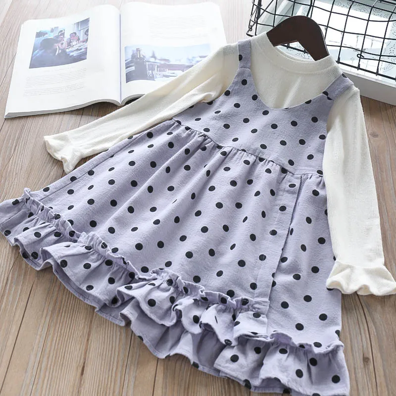 Сладкий Дети девочек топ с рукавами-колокол оборками Карамельный цвет платье 2