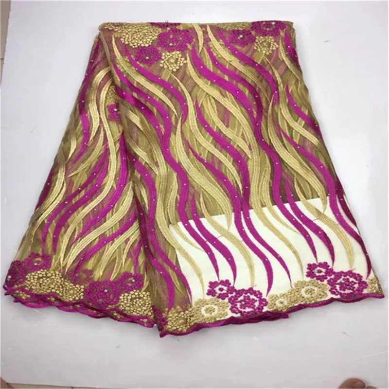 Free Shipping Cheap Burgundy Wedding Nigerian Lace Fabrics High Quality African Tulle Net With Stones Beads Orange | Дом и сад