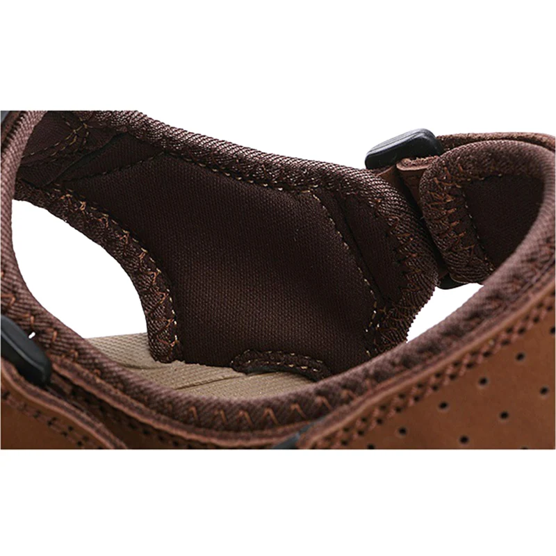 Мужские летние сандалии COSIDRAM пляжная обувь из натуральной кожи с мягкой подошвой