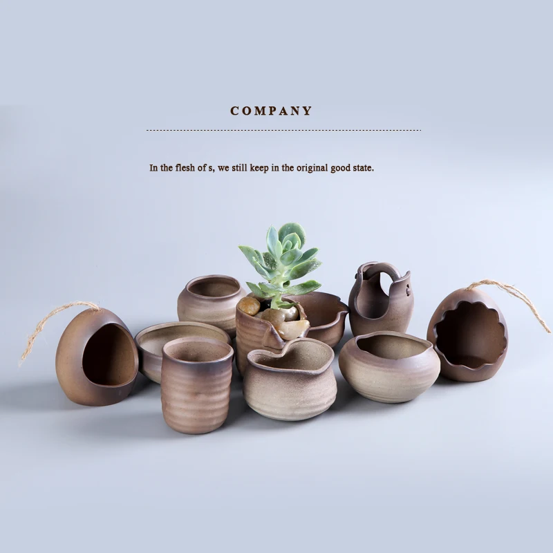 Retro vase Chinese ceramic mini meat classical pottery retro small ceramic vase living room office decoration Table small Decor