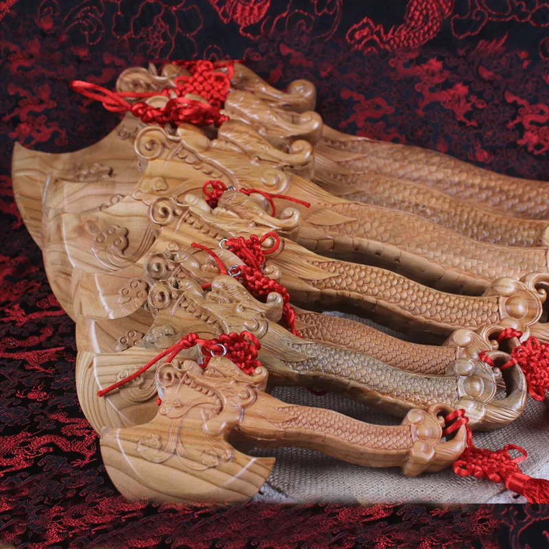 Четыре размера Дракон шаблон деревянный топор китайский стиль деревянная