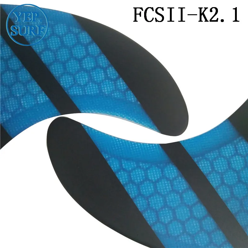 FCS2 K2.1 плавники доски для серфинга FCSII k2.1 Стекловолоконные соты синий цвет набор