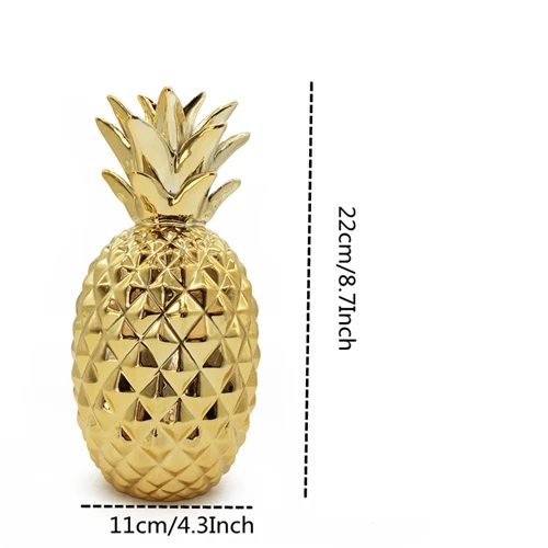 Gold Pineapple L VILEAD 6 стилей керамические ананасы Позолоченные фигурки креативное украшение для фруктов современный минималистичный домашний Декор Аксессуары - Цвет: Gold Pineapple L