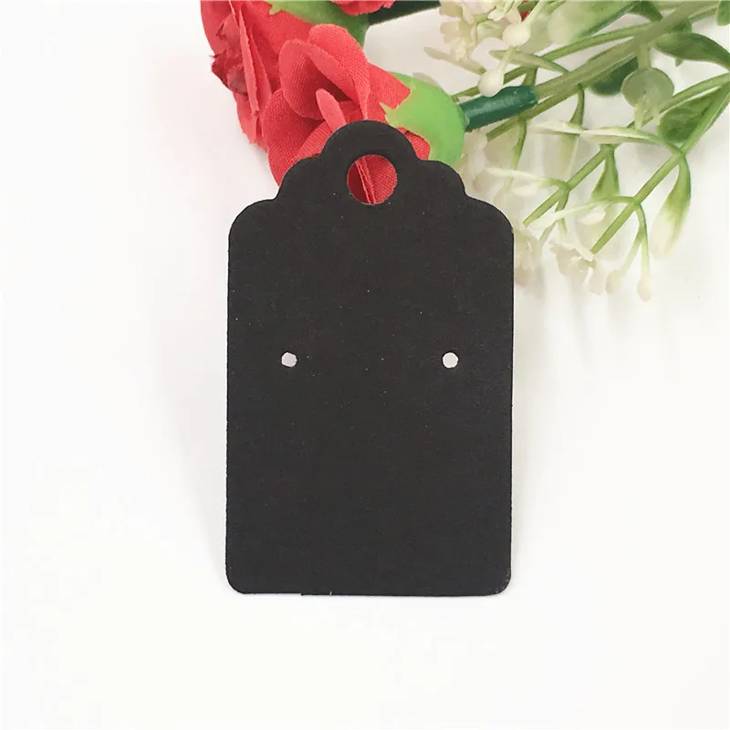 black 100 шт./партия,, серьги, 5x3 см для женщин, ювелирные изделия, аксессуары, упаковка, держатель, бумажные Висячие серьги, ушные капли, серьги, карты - Цвет: black