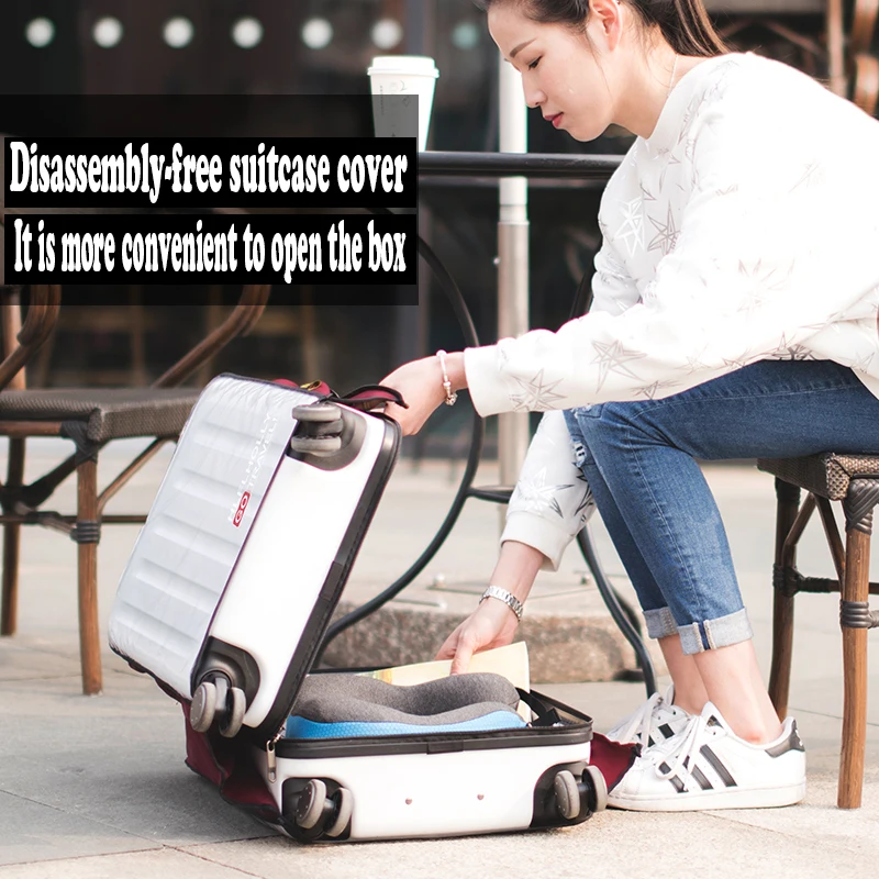 PVC Transparent Suitcase Luggage Cover Elastic Case Covers For 19-32 Trolley Baggage Dust Protective Travel Accessories | Багаж и сумки