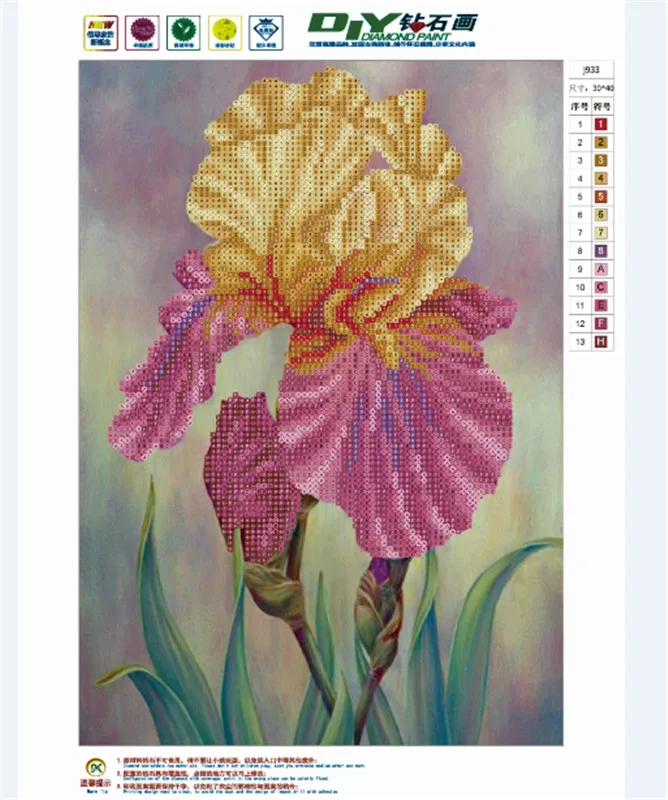 New Zealand Embroidery Cross Russian Flower Poppy 30*40 Diy Diamond Painting Mosaic Pattern Rhinestone | Дом и сад