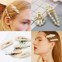 ruoshui pearl clips for woman girls delicate hairpins crystal hair grips ladies hair accessories girls metal fashion barrettes