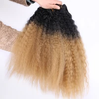 2pcslot black to golden ombre hair bundles 16 20 inch available 70 gram one piece kinky straight hair extension synthetic weave