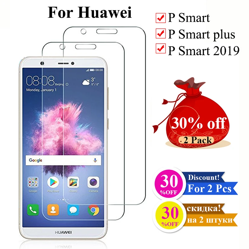 Protective glass on for Huawei p smart plus 2019 tempered glas psmart hauwei huawey huavei safety sheet armor verre tremp film | Мобильные