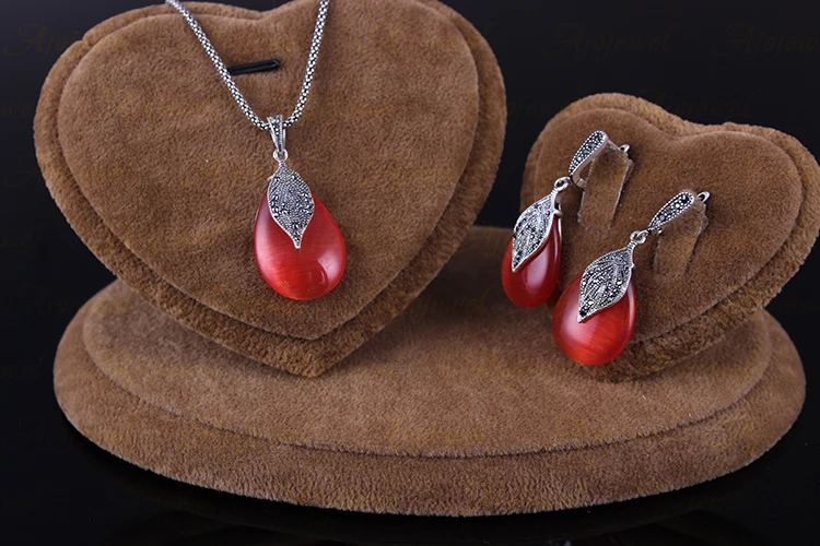 Ajojewel Parure Bijoux Femme красный/зеленый опал комплект ювелирных изделий для невесты Свадебная вечеринка ювелирные изделия женские винтажные аксессуары