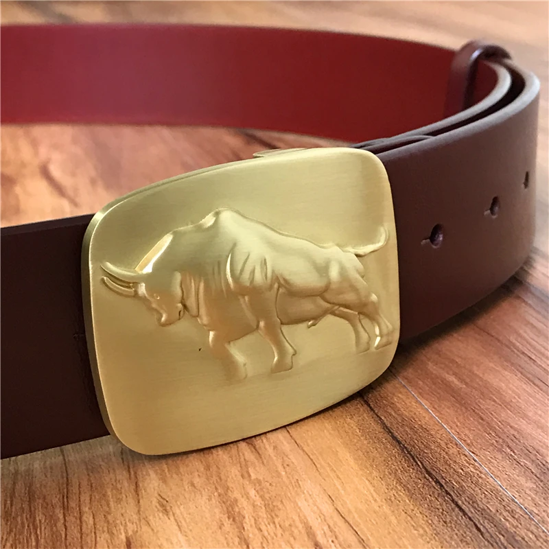 Латунный ремень с пряжкой Роскошный кожаный ремень для мужчин Ceinture Homme ковбойский джинсовый ремень поясной ремень Cinturon Hombre мужской ремень MBT0377
