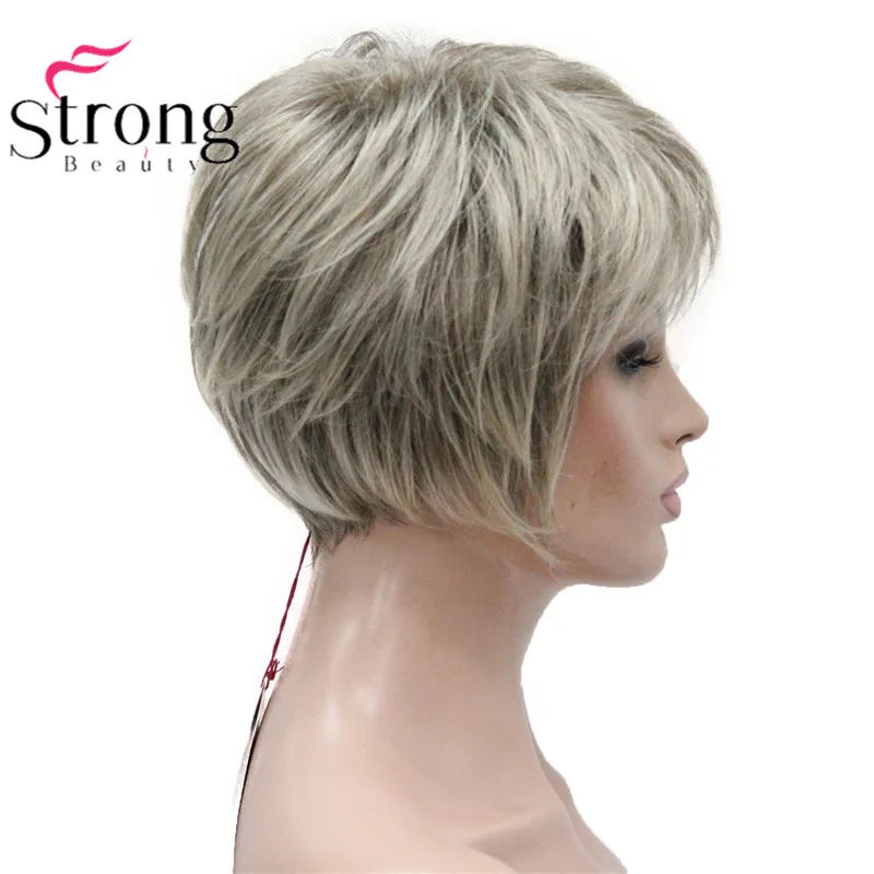 230T Ombre Blonde StrongBeauty короткий мягкий слоистый парик Омбре блонд полный синтетический парик - Цвет: 230T Ombre Blonde